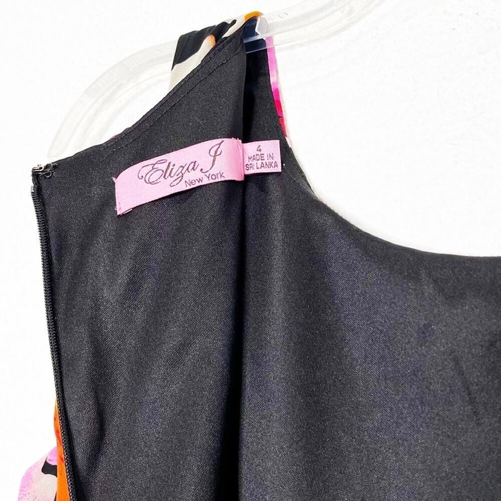 Eliza J Floral Chiffon Sleeveless Pleated Maxi Dress 4 Sheath - Picture 9 of 10